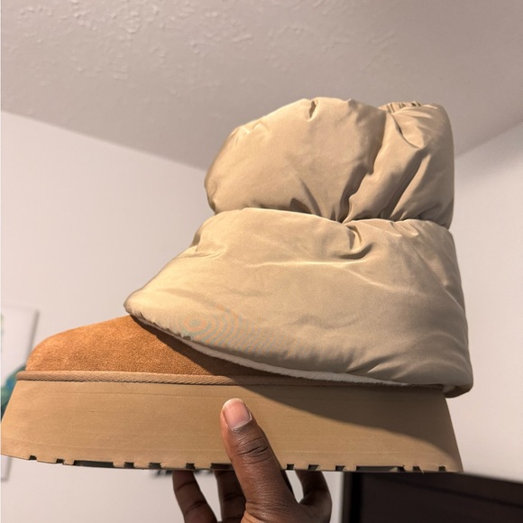 UGG Classic Mini Dipper Puffer Boots - Amphora Chestnut - Picture 4 of 8